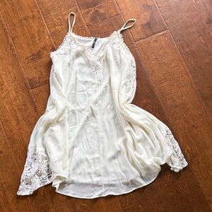 Lulu's Cream Lace Mini Dress